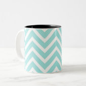 Positive Expectation Good Day Blue Chevron ツートーンマグカップ (正面左)