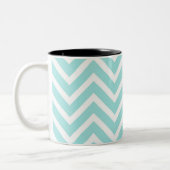 Positive Expectation Good Day Blue Chevron ツートーンマグカップ (左)