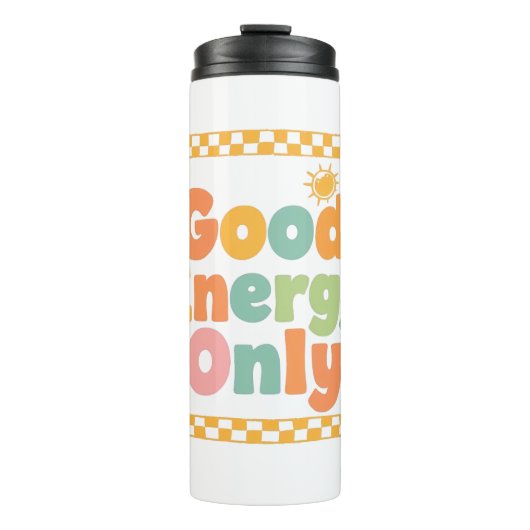 Positive "Good Energy Only" Checkered Frame タンブラー (正面)