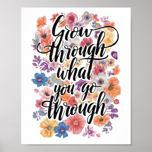 Positive Growth and Motivation Typography ポスター (正面)