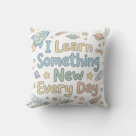 Positive Kids Growth Quote Learn Every Day クッション