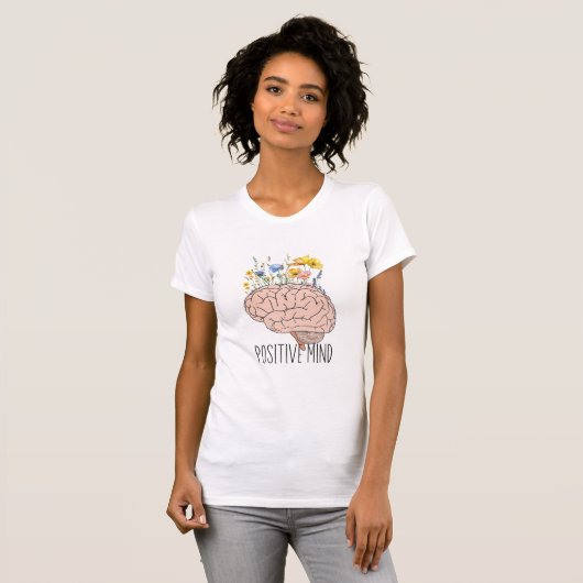 Positive Mind Botanical Brain | motivation T-shirt Tシャツ (正面フル)