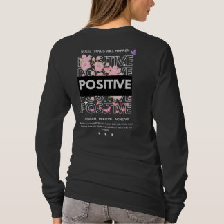 Positive Mindset Quote with Cherry Blossoms Tシャツ