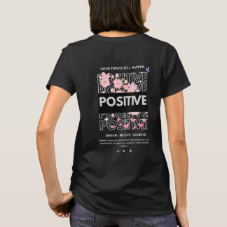 Positive Mindset Quote with Cherry Blossoms Tシャツ