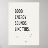 Positive Music Quote Wall Art. Minimal Modern ポスター (正面)