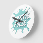Positive Pulse Splatter Graphic ラウンド壁時計 (傾斜)
