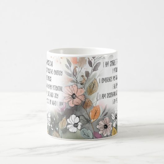 Positive Quote Inspirational Mug, Boho Cup コーヒーマグカップ (中央)