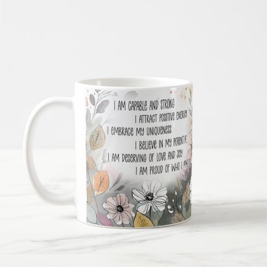 Positive Quote Inspirational Mug, Boho Cup コーヒーマグカップ (左)