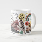 Positive Self Love Affirmations Graphics ジャンボコーヒーマグカップ (正面右)