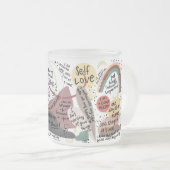 Positive Self Love Affirmations Graphics フロストグラスマグカップ (正面右)