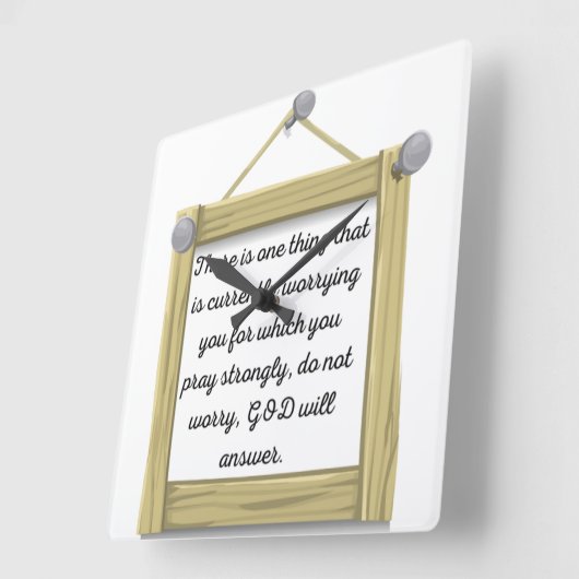 positive Sentence poster スクエア壁時計 (傾斜)