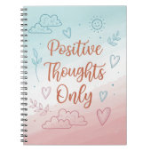 Positive Thoughts Only Journal – Pastel Design ノートブック (正面)