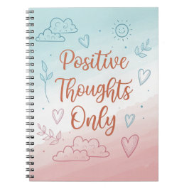 Positive Thoughts Only Journal – Pastel Design ノートブック