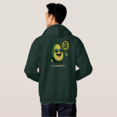 Positive Vibe Avocado Kawaii Fruit Pun Hoodie パーカ (裏面フル)