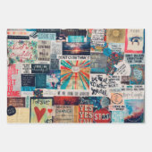 Positive Vibes Collage Wrapping Paper ラッピングペーパーシート (正面3)