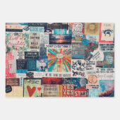 Positive Vibes Collage Wrapping Paper ラッピングペーパーシート (正面2)