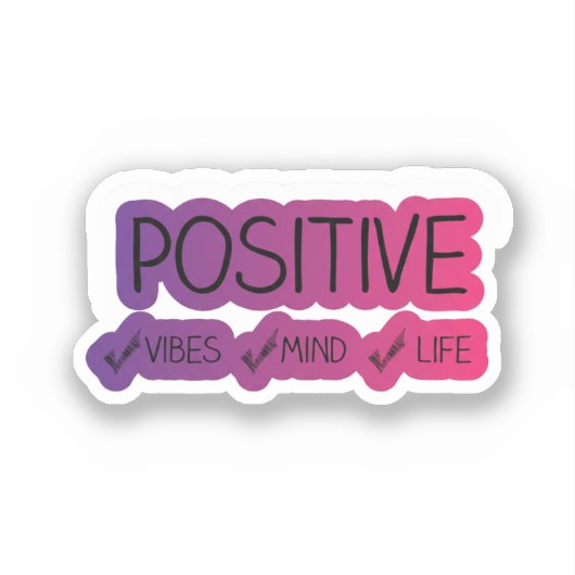 Positive Vibes Cute Sticker – Authentic Kawaii Min シール (正面)