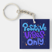 POSITIVE VIBES GIFT MOM DAD BOSS SISTER DAUGHTER キーホルダー (正面)