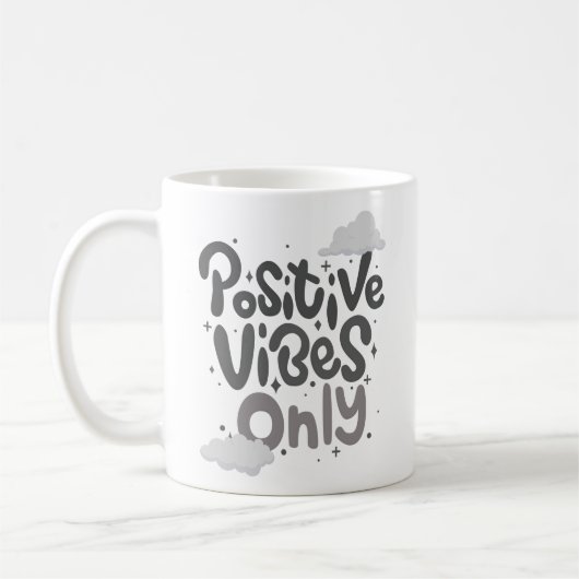 PoSitiVe ViBeS Only コーヒーマグカップ (左)