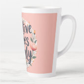 Positive Vibes Only Floral Wreath Design カフェラテマグ (右)