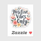 Positive Vibes Only Floral Wreath Design シール (シート)