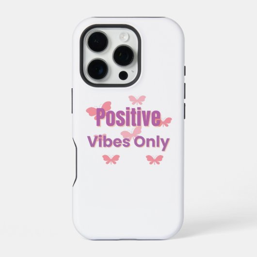 Positive Vibes Only | Minimal Motivational Quote iPhoneケース (裏面)