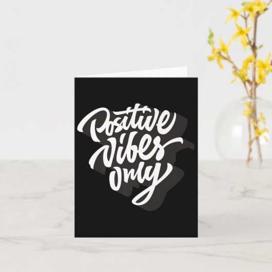 Positive Vibes Only T-shirt, Good Vibes Short Slee カード (黄色い花)