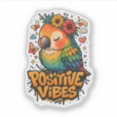 “Positive Vibes” Parrot シール (正面)