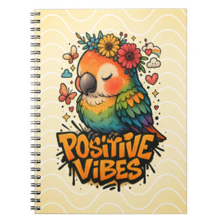 “Positive Vibes” Parrot ノートブック