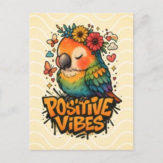 “Positive Vibes” Parrot ポストカード