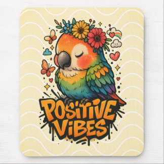 “Positive Vibes” Parrot マウスパッド