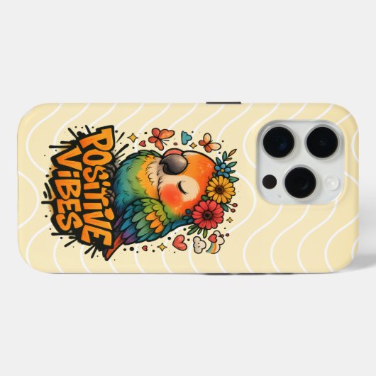 “Positive Vibes” Parrot Case-Mate iPhoneケース (裏面 (横))