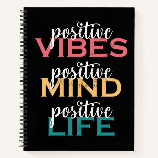 Positive Vibes Positive Mind Positive Life ノートブック (正面)