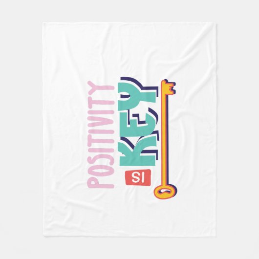 positivity is the key design  フリースブランケット (正面)