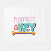 positivity is the key design  フリースブランケット (正面(横))