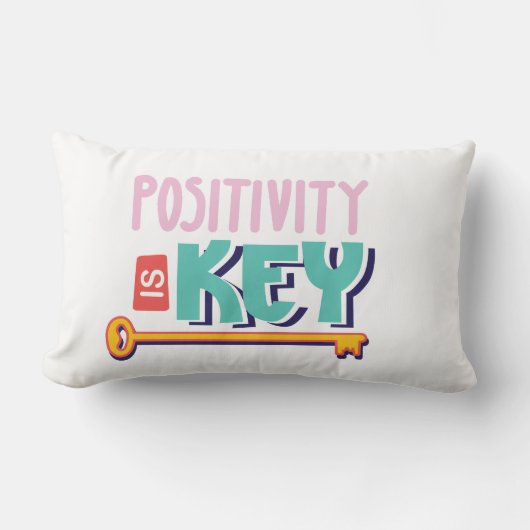 positivity is the key design ランバークッション (正面)
