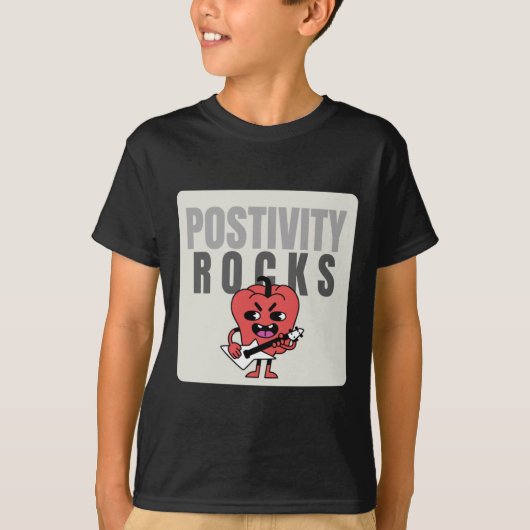 Positivity Rocksシール Tシャツ (正面)