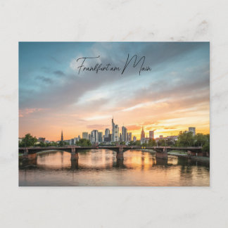 Poskarte Frankfurt , Skyline im Sonnenuntergang  ポストカード