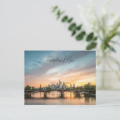 Poskarte Frankfurt , Skyline im Sonnenuntergang  ポストカード (スタンド正面)