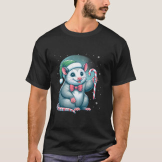 Possum Christmas Candy Opposum Lover Rodent Owner Tシャツ