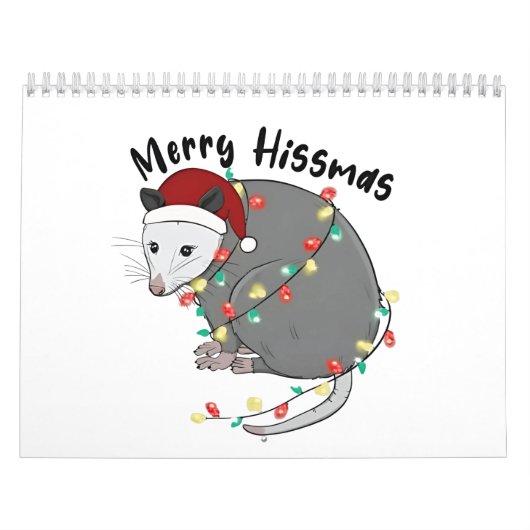 Possum Eat Trash Christmas Lights Merry Hissmass カレンダー (カバー)