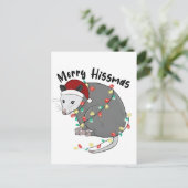 Possum Eat Trash Christmas Lights Merry Hissmass 案内ポストカード (スタンド正面)