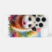 Possum in a Colorful Meadow 070824AREF151 - Waterc iPhoneケース (裏面横)