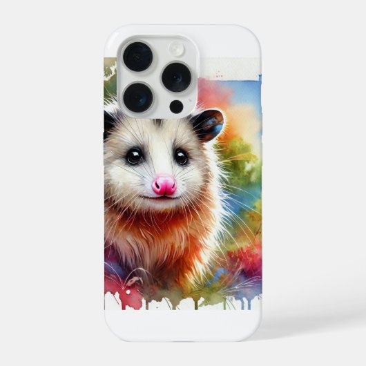 Possum in a Colorful Meadow 070824AREF151 - Waterc iPhoneケース (裏面)