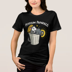 Possum Paparazzi Tシャツ:ナイトクロおもしろいーラティー トライブレンドTシャツ