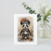 Post Apocalypse Panda Movie Design on a White シーズンポストカード (スタンド正面)