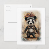 Post Apocalypse Panda Movie Design on a White シーズンポストカード (正面/裏面)