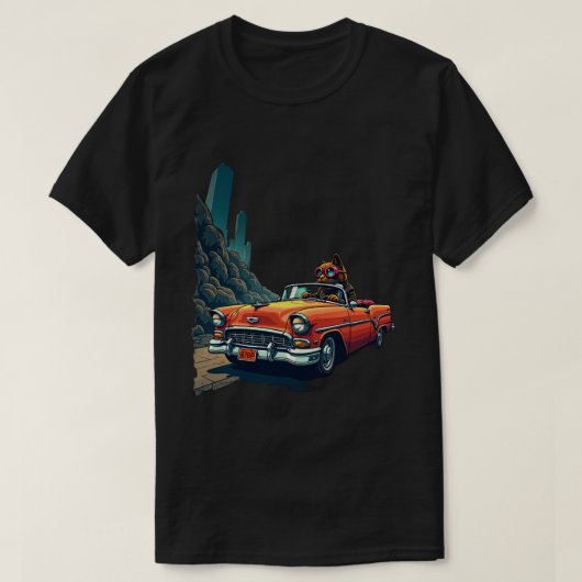 Post Apocalyptic Cat Driver Wasteland Survival Ret Tシャツ (デザイン正面)