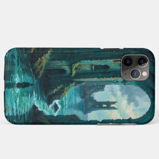 Post-Apocalyptic Flooded Ruins Teal Dystopian iPho iPhone 11 Pro Maxケース