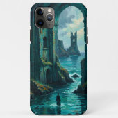 Post-Apocalyptic Flooded Ruins Teal Dystopian iPho Case-Mate iPhoneケース (裏面)